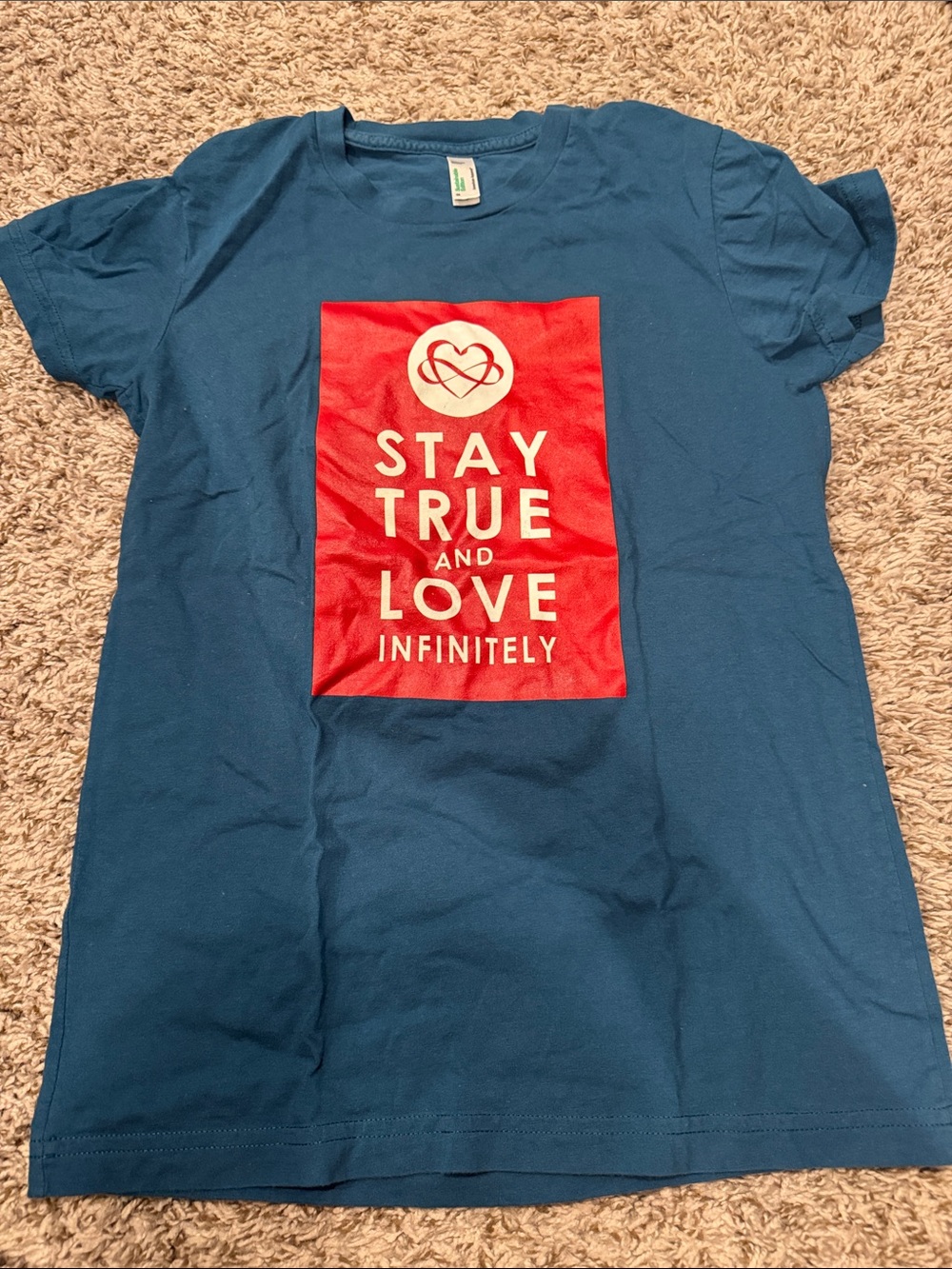 NWOT Women’s Blue Graphic Tee - Stay True and Love